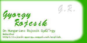 gyorgy rojcsik business card